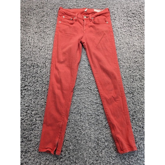 Rag & Bone Jeans Womens 26 Pink Zipper Capri Skinny Distressed Low Rise Stretch - Picture 3 of 11